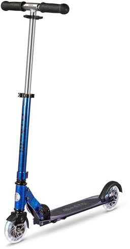 Micro Mobility micro Sprite mit LED Rollen, Höhenverstellbar, ab 5-10 Jahren in der Farbe Perlglanz-Neochrom-Blau, SA0293