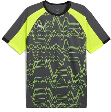 Puma Herren individualLIGA Graphic Jersey Trikots, Galactic Gray-Yellow Alert,