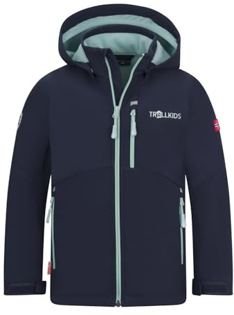 Trollkids Girls Balestrand Jacket 128, Navy/Aqua