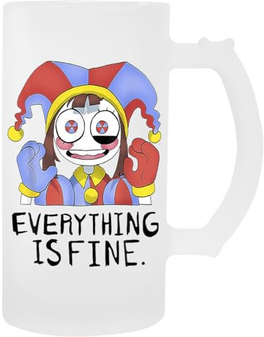 Kwantees Digital Circus Pomni Everything Taza De Cerveza De Vidrio Taza De Bebida Ecológica