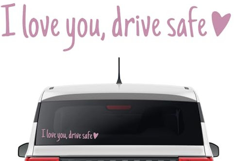 Zuasdvnk „I Love You“-Rückspiegelaufkleber, „I Love You Drive Safe“-Aufkleber - „I Love You Drive Safe“-Herzaufkleber - Wasserdichter Miniatur-Autoaufkleber, Auto-Dekoration für Freundin, Freund