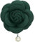 Broches en Forme de Fleur de Camélia, Broches Vintage en Tissu avec Perles Artificielles, Élégantes Épingles Florales pour Femmes, Chapeau, Robe, Chemise, Cravate, Violet (Vert foncé)