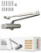 Amlanpin Heavy Duty Commercial Door Closer - Hydraulic Buffer, Durable, Positioning Feature, Aluminum Alloy Material (Silver Large)