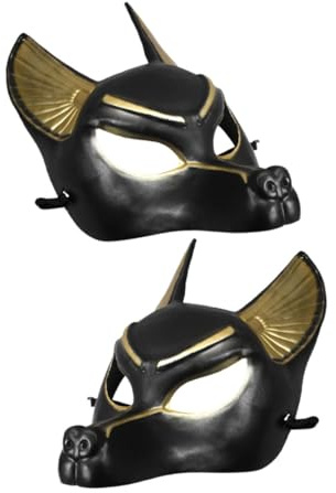 Warmhm 2Stücke Anubis Maske Kostüm Maske für Halloween Karneval und Themenpartys Leichte und Verstellbare Gesichtsmaske aus Langlebigem Material für Cosplay und Besondere Anlässe