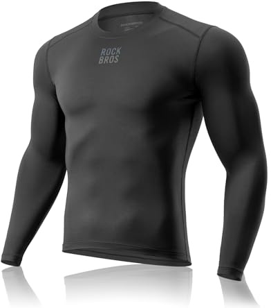ROCKBROS Langarm Ärmel Radtrikot Herren, Warm Fahrradtrikot Bekleidung Top Atmungsaktiv Mountainbike Shirts Elastisch Cycling Jersey für MTB Motorräde Rennrad