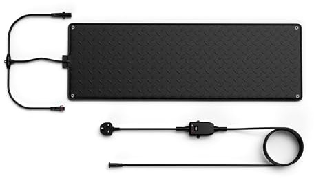 COSTWAY 25,5 x 76cm Gehwegmatte mit Heizung 40℃, Schneeschmelze Matte bis zu 18 Matten anschließen, rutschfest & wasserdicht, Beheizte Matte Outdoor Gummi, für Treppen Gehwege Garten (Ohne Stromkabel)