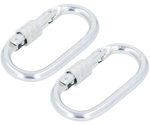 Maglie Rapide per Catena in Acciaio Inossidabile 2 Pezzi Moschettoni con Chiusura 22KN, Ganci per Catena, Anello Portachiavi a Vite