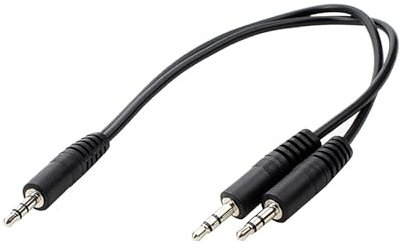 SYJHHWGS Splitter per cuffie 2 in 1 da maschio 3,5 mm a 2 maschi splitter per auricolari a 2 porte adattatore per cuffie per smartphone microfono