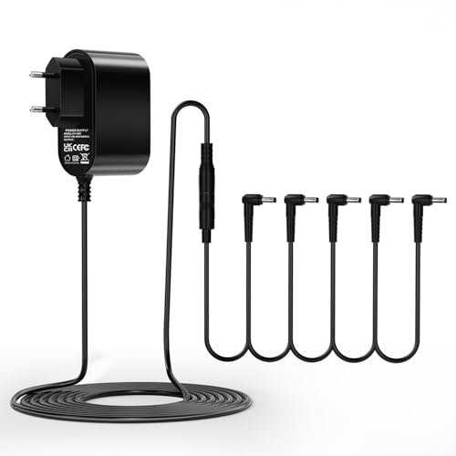 VPSUN - Fuente de alimentación para pedales de guitarra (9 V, compatible con cables de cadena de margarita de 5 vías, pedales de efecto de guitarra Boss)