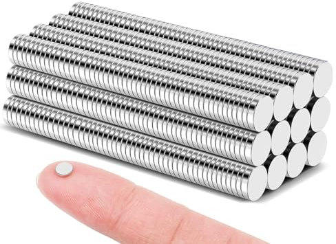 Delaga 500 Stück Mini Magnete Rund 5x1mm, Kleine Magneten Extra Stark, Starke Magnete für Magnettafel Whiteboard, Kühlschrank, Tür, Büro