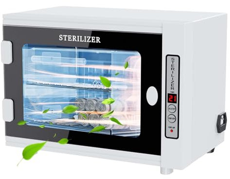 Jargrovs UV steriliser,12L high capacity nail tool sterilizer, autoclave sterilizer with timer setting, LED UV Disinfection Cabinet for home, barbershop, beauty salon and spa use