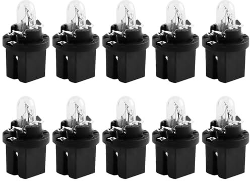 Lot de 10 ampoules de tableau de bord DC 12 V 2 W 30 MA pour éclairage de tableau de bord de voiture - Ampoules génériques avec connexion directe - Installation facile