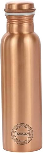 Fashnkart Pure Copper Bottle Hammered Water Bottle Yoga Ayurveda Health Benefits Copper Pitcher Leak Proof 750 ML