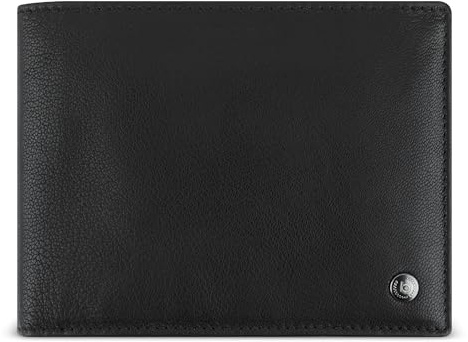 bugatti Black Magic Portemonnaie komplett aus Leder, Geldbörse mit RFID-Schutz, schwarz