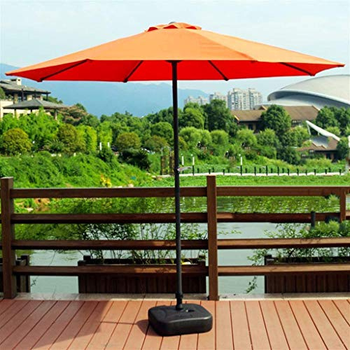QUSYZD Parasol Droit d'extérieur avec mât en métal, idéal pour la Cour, la Plage, Le Camping, la Piscine, Le Balcon, Portable, Orange-Orange,Orange-Orange