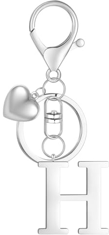 MWOOT Schlüsselanhänger aus Edelstahl, Buchstaben Namensanhänger, Letter Keychain, Geschenk für Männer und Frauen