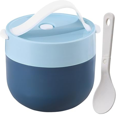 Récipient alimentaire isotherme - Verre à soupe isolé - Bol anti-fuite - Récipient en acier inoxydable de grande capacité et cuillère pour le bureau, la cuisine, les voyages