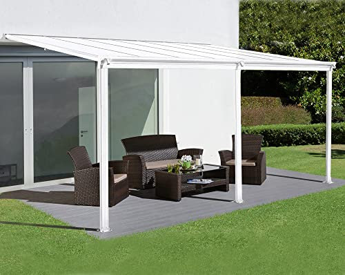 Primrose White Garden Veranda Canopy Patio Shade Pergola 10ft x 14ft