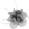 GEMVIE Bibi Mariage Femme Petit Chapeau Pince à Cheveux Fleur Broche Gris Clair