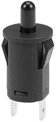 sourcing map Interruttore della luce della porta del frigorifero 10mm Interruttore momentaneo del frigorifero normalmente chiuso PB35 AC 250V 3A nero