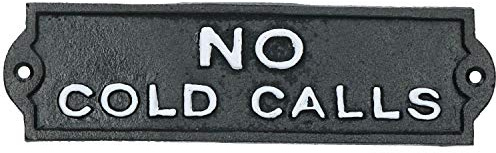No Cold Calls Cast Iron Sign Plaque Door Wall House Home Gate Garden Post