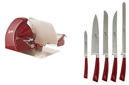 Berkel Allesschneider Home Line 250 rot + Set 5 Messer Chef Elegance rot