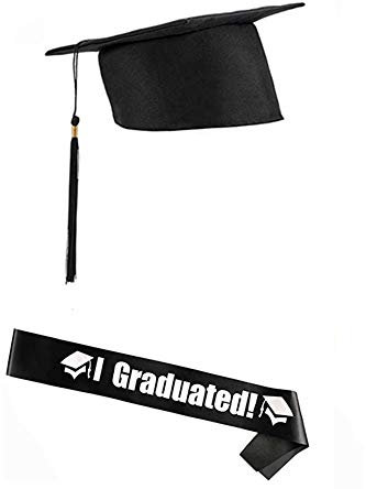 Ein Set von Abschlusskappe, Junggesellenabschied, mit Buchstaben, Etikettenbänder, für Abschlussfeier, Zeremonie, Partygeschenke