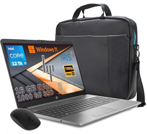 HP 250 G9, Pc Computer PORTATILE LAPTOP NOTEBOOK, SILVER, i5-1235U, Ram 16 GB DDR4, SSD M2 1000 GB, 15.6 FHD, Win 11 Pro, TASTIERA RETROILLUMINATA, FINGERPRINT, MOUSE WIFI e BORSA OMAGGIO
