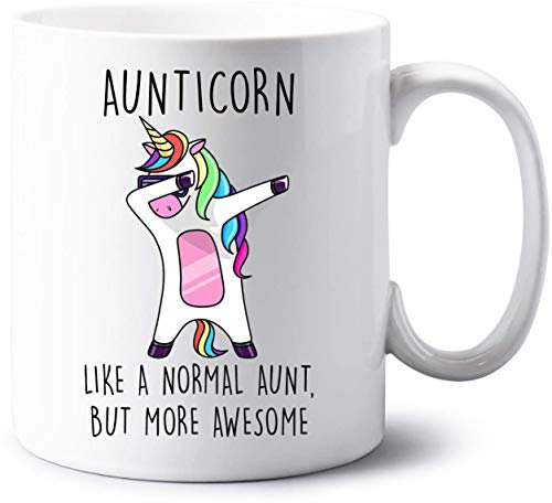 Virosa Funny Aunticorn Mug – Like a Regular Aunt, Only More Magical – Cute Unicorn Mug Gift for Auntie, Aunty, or Godmother – Birthday, Christmas, Mother’s Day – 11oz Ceramic Coffee Cup