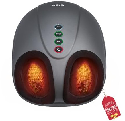 Breo Foot Massager Machine with Heat, Deep Kneading, Air Compression, Rolling Massage for Tired Feet and Plantar Fasciitis, Fits up to EU Feet Size 46