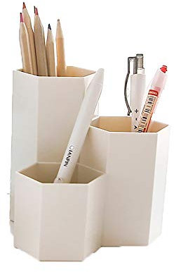 tooloflife Pot à pinceaux de maquillage hexagonal multifonction créatif, pot à pinceaux, porte-stylos, papeterie, rangement pour stylos, décoration de bureau