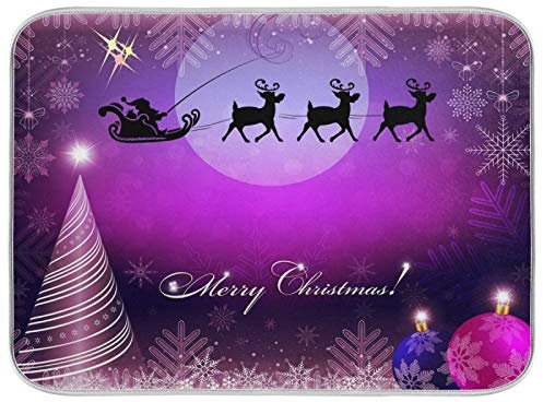Abtropfmatte mit Weihnachtsbaumkugeln, 40,6 x 45,7 cm, Violett
