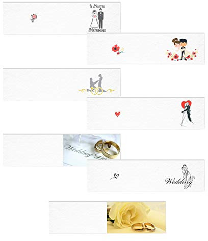 kamiustore Bigliettini Matrimonio personalizzati con Nome e Data - in set da 20, 50, 100, pezzi (50 bigliettini)