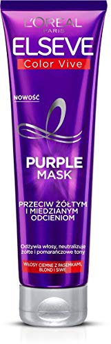 L'Oréal Paris Elseve Color-Vive Purple Maske für blond, graue und gestreifte Haarmaske, farbschonend und spendet Feuchtigkeit, 150 ml