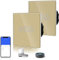 BSEED Lot de 2 interrupteurs muraux Wi-Fi 3 boutons 1 voie (fil neutre nécessaire), avec panneau tactile en verre, doré, association à contrôle multiple, compatible avec Google et des applications