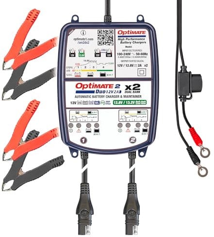 OptiMate 2 Duo Dual Bank Motorcycle Car Smart Charger