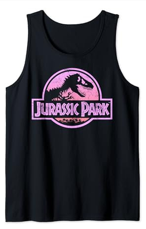 Jurassic Park Retro Neon Pink Logo Canotta