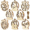 FINGOOO 24 pieces Christmas Wooden Slices Gift Tag DIY Hanging Craft Ornaments with 11 metres Hemp String for Christmas Decorations