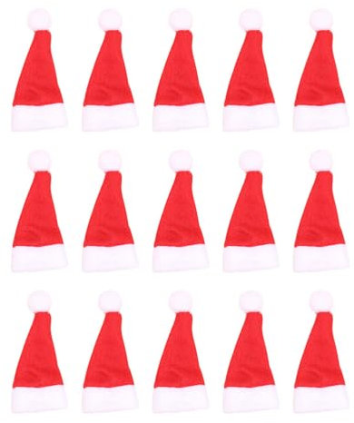 Mini Weihnachtsmütze Weihnachten Weinflasche Abdeckung: 70 Stücke Nikolausmütze Topper Cover Filz Weihnachtsmann Mütze Besteckhalter Puppe Flaschen Kleidung Verpackung Weihnachtsdeko Tischdeko