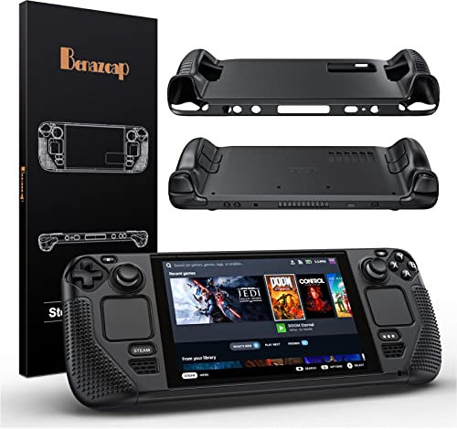Benazcap Cover per Steam Deck OLED 2023/Steam Deck 2021, Custodia Protettiva in Silicone Antiscivolo, Antiurto e Antiurto Compatibile con Valve Steam Deck Console, Nero