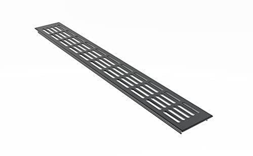 MS Beschläge Grille de ventilation en aluminium - 80 mm de large - Anthracite - RAL7016 - Grille de ventilation pour salle de bain - Revêtement par poudre - 800 mm