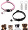 Collier Chat Anti Étranglement Réglable Réfléchissant avec Pendentif Porte-Adresse pour Chatons ou Chiots (Noir, Rose)
