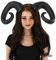 NewL Gothic Halloween Cosplay Haarschmuck Realistisch Schwarz Rot Lang Teufelshorn Stirnband Karneval Party Bandana (Schwarz Ziegenhorn)