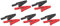 Fafeicy Juego de 5 Pinzas de Cocodrilo U16 de 2mm con Conector de Aguja, Clip Aislado Rojo y Negro, Material PA, Conector Trasero de 2mm para Prueba eléctrica