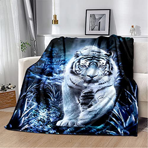 MYPALL Flanell Fleecedecke Kuscheldecke Weiß & Tiger superweich Flanelldecke Super Soft Weiche 3D Drucken Warm Flauschige Decke TV-Decke Mikrofaserdecke Sofadecke oder Bettüberwurf 150 x 200cm