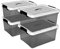 Cetomo 20L*4 Storage Boxes, Carry Plastic Storage Box with Lids, Organizing Container with Handle and Secure Latching Buckles, Stackable, Nestable, Tote Bin for Home Clothes, 20L-4Pack, Clear Black