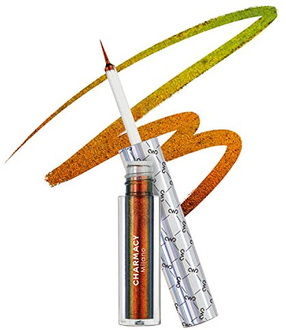 CHARMACY Chameleon Glitter Liquid Eyeliner, Metallic Shade Color Shift Eye Liner, Highly Pigmented, 24H Long-Lasting, Waterproof and Anti-Smudge, Ultra-Fine Tip (#901)