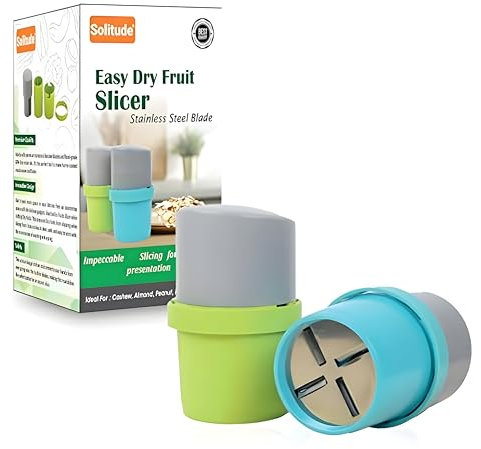 Solitude Tagliapasta per frutta secca, affettatrice, tritacardi, cioccolato e burro con lama 3 in 1 per mandorle, anacardi, ecc., in acciaio inox, plastica ABS, colore verde