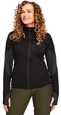 RevolutionRace Fusion Fleece da Donna, Giacca in Pile Ottima per le Escursioni e le Avventure All'aria Aperta, Jet Black, XS