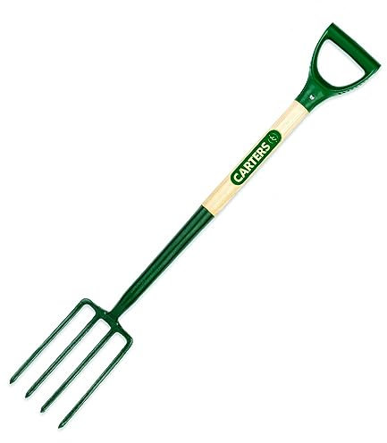 Carters - Solid Forged Border Fork x Ergo PYD - Garden Border Fork - Solid Forged Construction - Ergonomic PYD Handle for Comfortable Grip - Essential for Gardening Tasks